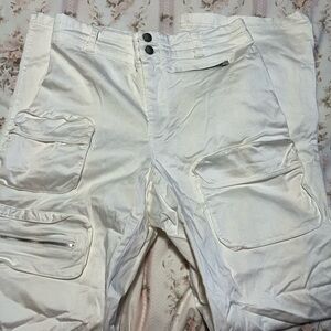 Free People White Cargo Pants